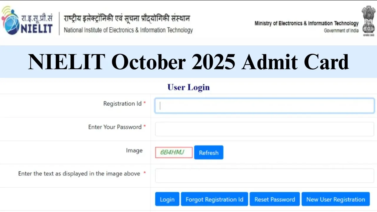 NIELIT October 2025 Admit Card