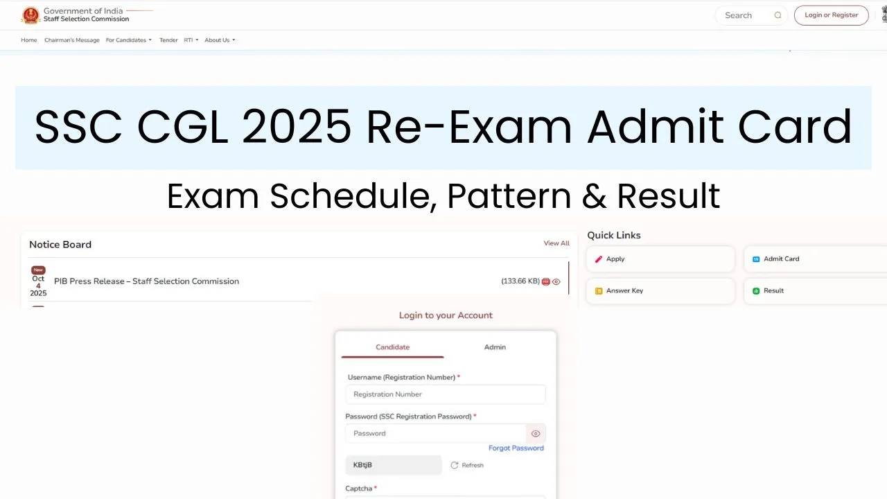 SSC CGL 2025 Re-Exam Admit Card