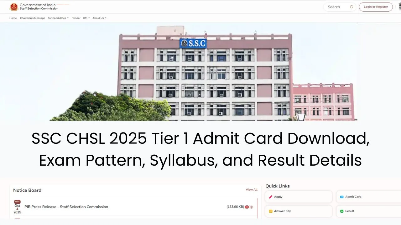 SSC CHSL 2025 Tier 1 Admit Card